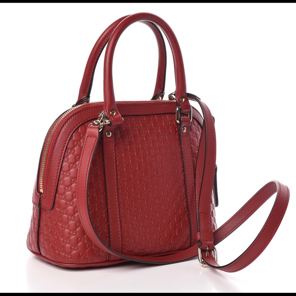 GUCCI Microguccissima Mini Dome Bag Hibiscus Red